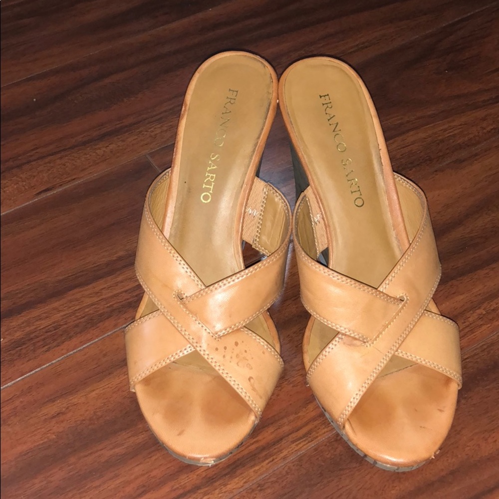 Franco Sarto Tan Wedges